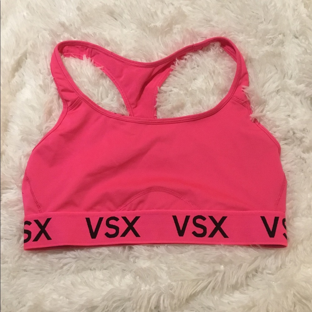 Victoria’s Secret Hot Pink Racerback VSX Sports Bra Size Large